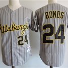 Men's PIT #24 Barry Bonds Grey Pinstripe Cooperstown Throwback Jersey