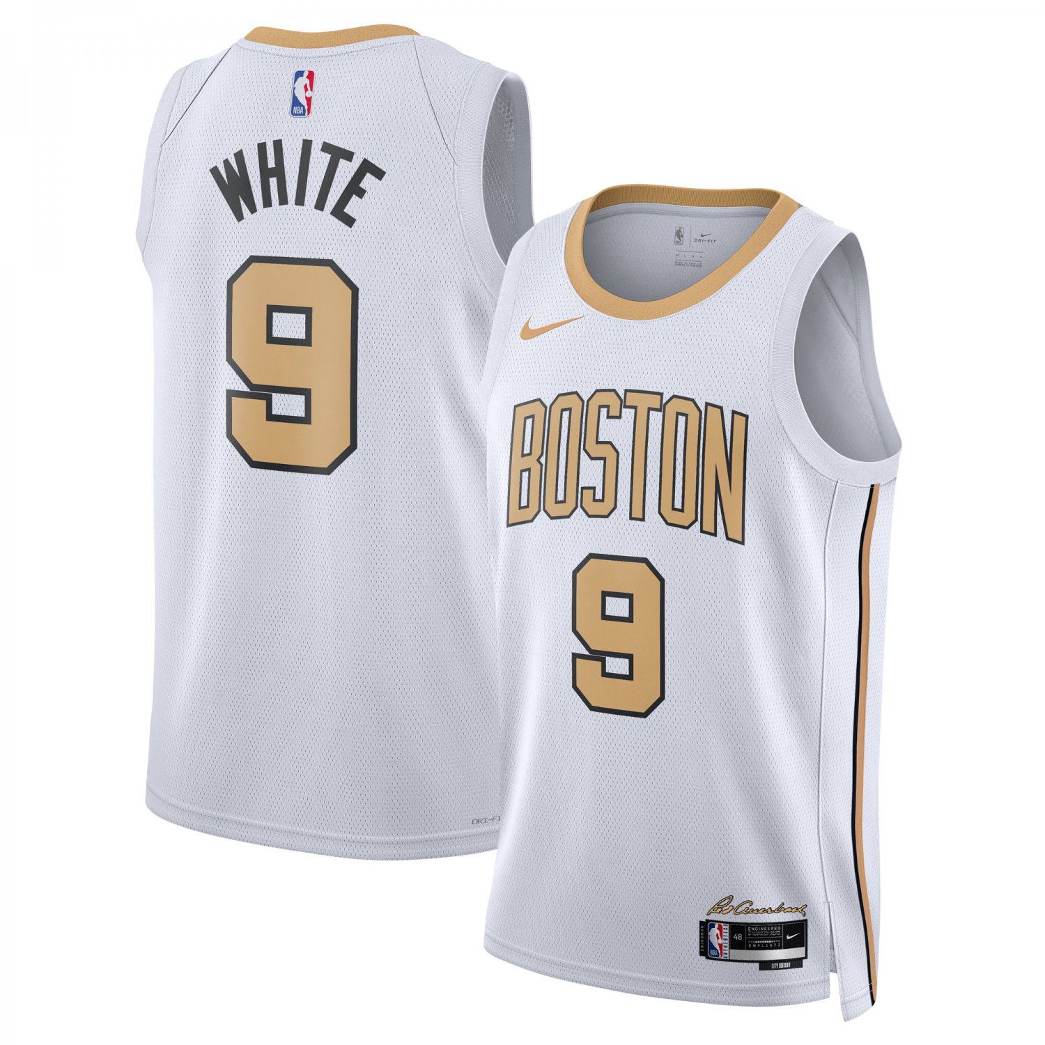 Boston Celtics #9 Derrick White City Edition Basketball Jersey White 2025