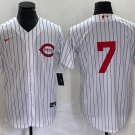 Men's Cincinnati Reds #7 Spencer Steer White Field of Dreams Cool Base Jersey