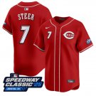 Spencer Steer Jersey #7 Cincinnati Reds Speedway Classic Limited Stitched Red