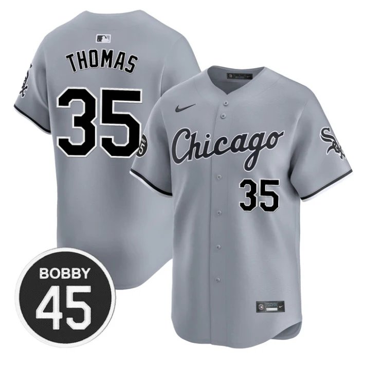 Frank Thomas Jersey #35 Chicago White Sox Bobby Jenks Stitched Gray Road