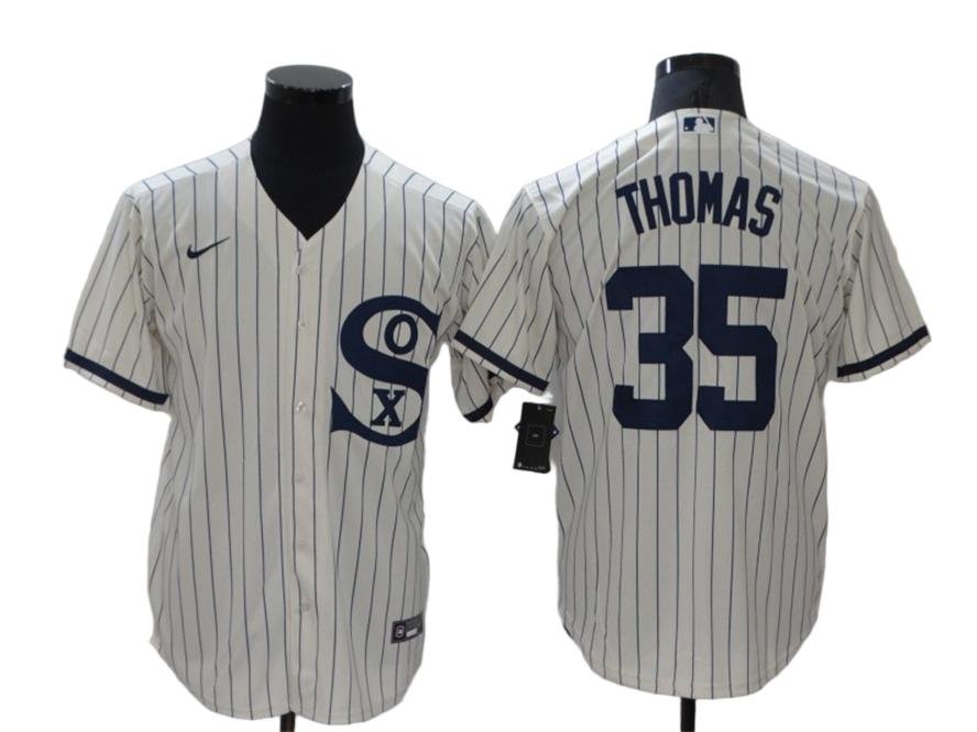 Mens White Sox #35 Frank Thomas field Base Jersey white