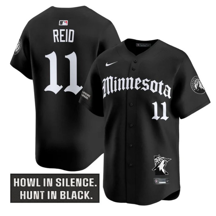 Naz Reid Jersey #11 Minnesota Timberwolves Gothic North Howl Edition Black