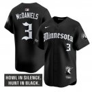 Jaden McDaniels Jersey #3 Minnesota Timberwolves Gothic North Howl Edition Black