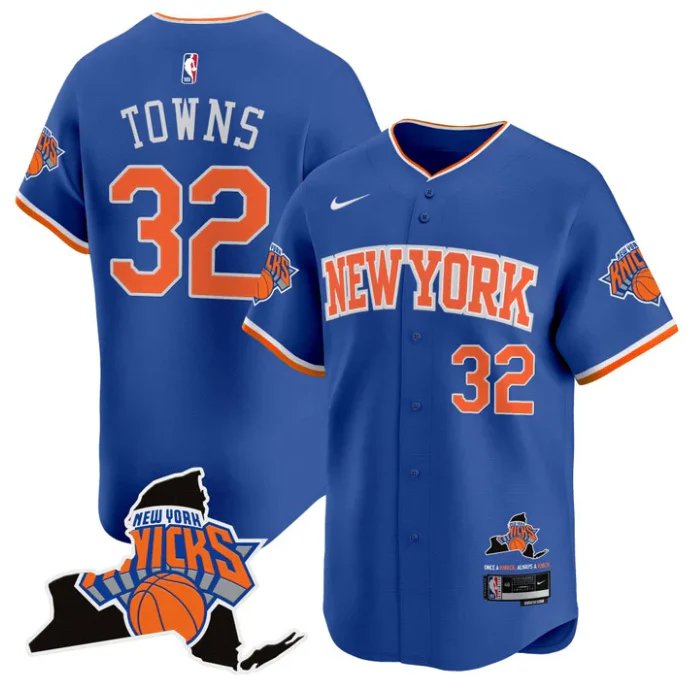 Karl-Anthony Towns Jersey #32 New York Knicks Vapor Baseball Stitched Blue