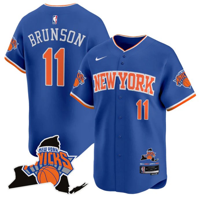 Jalen Brunson Jersey #11 New York Knicks Vapor Baseball Stitched Blue