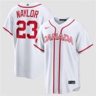 Men's Canada Baseball #23 Bo Naylor White 2026 World Baseball Classic Home Jersey
