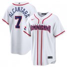 Men's Dominican Republic Baseball #7 Sandy Alcantara White 2026 World Baseball Classic Home Jersey