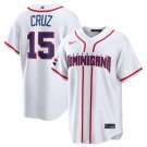 Men's Dominican Republic Baseball #15 Oneil Cruz White 2026 World Baseball Classic Home Jersey