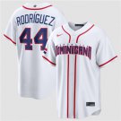 Men's Dominican Republic Baseball #44 Julio Rodríguez White 2026 World Baseball Classic Home Jersey