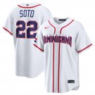 Men's Dominican Republic Baseball #22 Juan Soto White 2026 World Baseball Classic Jersey