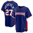 Men's Dominican Republic Baseball #27 Vladimir Guerrero Jr. Navy 2026 World Baseball Road Jersey