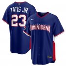 Men's Dominican Republic Baseball #23 Fernando Tatis Jr. Navy 2026 World Baseball Road Jersey
