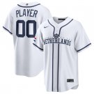 Men's Netherlands Baseball Active Player Custom White 2026 World Baseball Classic Home Jersey