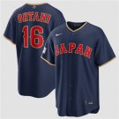 Men's Japan Baseball #16 Shohei Ohtani Navy 2026 World Baseball Classic Road Jersey