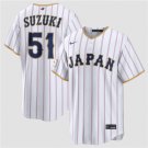 Men's Japan Baseball #51 Seiya Suzuki White 2026 World Baseball Classic Home Jersey