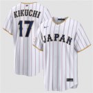 Men's Japan Baseball #17 Yusei Kikuchi White 2026 World Baseball Classic Home Jersey