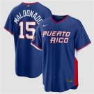 Men's Puerto Rico Baseball #15 Martín Maldonado Blue 2026 World Baseball Classic Jersey