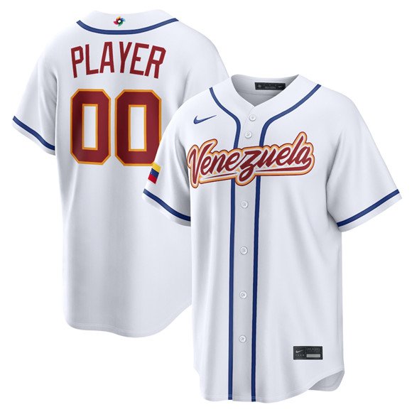 Men's Venezuela Baseball Active Player Custom White 2026 World Baseball Classic Home Jersey