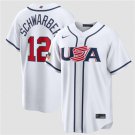 Men's USA Player #12 Kyle Schwarber White 2026 World Player Classic Home Jersey