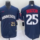 Minnesota Twins #25 Byron Buxton Number 2023 Navy Blue Cool Base Jersey