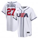 Men's USA Baseball #27 Tarik Skubal White 2026 World Baseball Classic Home Jersey