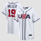 Men's USA Baseball #19 Mason Miller White 2026 World Baseball Classic Home Jersey
