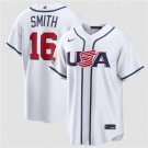 Men's USA Baseball #16 Will Smith White 2026 World Baseball Classic Home Jersey