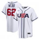 Men's USA Baseball #62 Logan Webb White 2026 World Baseball Classic Home Jersey