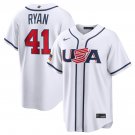 Men's USA Baseball #41 Joe Ryan White 2026 World Baseball Classic Home Jersey