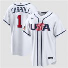 Men's USA Baseball #1 Corbin Carroll White 2026 World Baseball Classic Home Jersey