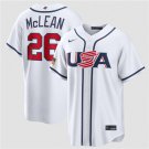 Men's USA Baseball #26 Nolan McLean White 2026 World Baseball Classic Home Jersey