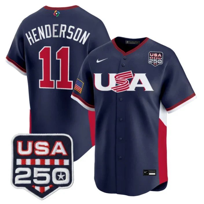 Gunnar Henderson Jersey #11 Team USA World Baseball Classic 250 USA 2026 Stitche