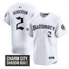 Gunnar Henderson Jersey #2 Baltimore Orioles Gothic Harbor Edition White