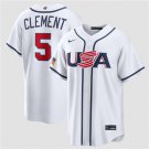 Men's USA Baseball #5 Ernie Clement White 2026 World Baseball Classic Home Jersey