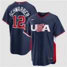 Men's USA Baseball #12 Kyle Schwarber Navy 2026 World Baseball Classic Road Jersey