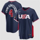Men's USA Baseball #4 Pete Crow-Armstrong Navy 2026 World Baseball Classic Road Jersey
