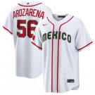 Men's Mexico Baseball #56 Randy Arozarena White 2026 World Baseball Classic Home Jersey