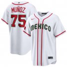 Men's Mexico Baseball #75 Andrés Muñoz White 2026 World Baseball Classic Home Jersey