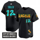 Jorge Soler Jersey #12 Los Angeles Angels Graffiti Halo Drop Edition Black