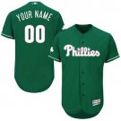 Any Size Philadelphia Phillies Custom #00 Name St. Patrick's Day Baseball Jersey Kelly Green