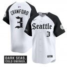 J.P. Crawford Jersey #3 Seattle Mariners Deep Sea Gothic Edition Limited Stitch