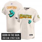 J.P. Crawford Jersey #3 Seattle Mariners Graffiti Emerald Drop Edition Cream