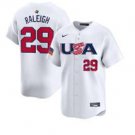 Men's USA Baseball #29 Cal Raleigh White World Baseball Classic Stitched Jersey