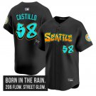 Luis Castillo Jersey #58 Seattle Mariners Graffiti Emerald Drop Edition