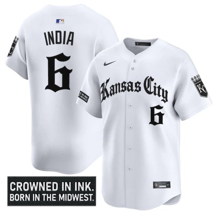 Jonathan India Jersey #6 Kansas City Royals Gothic Crown Edition Vapor White