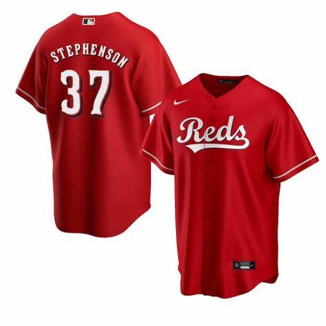 Any Size Cincinnati Reds #37 Tyler Stephenson Cool Baseball Jersey Red