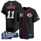 Barry Larkin Jersey #11 Cincinnati Reds Speedway Classic Stitched Black