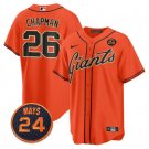 Matt Chapman Jersey #26 San Francisco Giants #24 Willie Mays Patch Orange