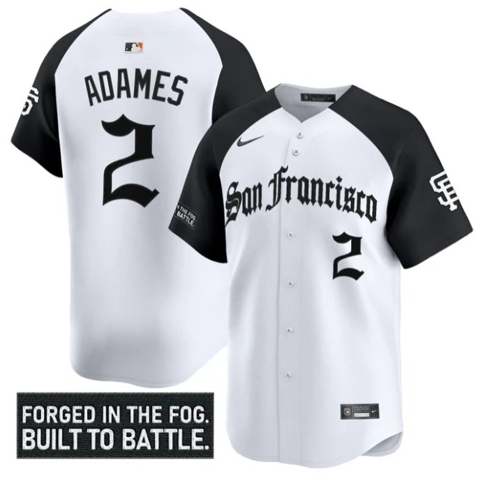 Willy Adames Jersey #2 San Francisco Giants Gothic Fog Edition Stitched Alternat